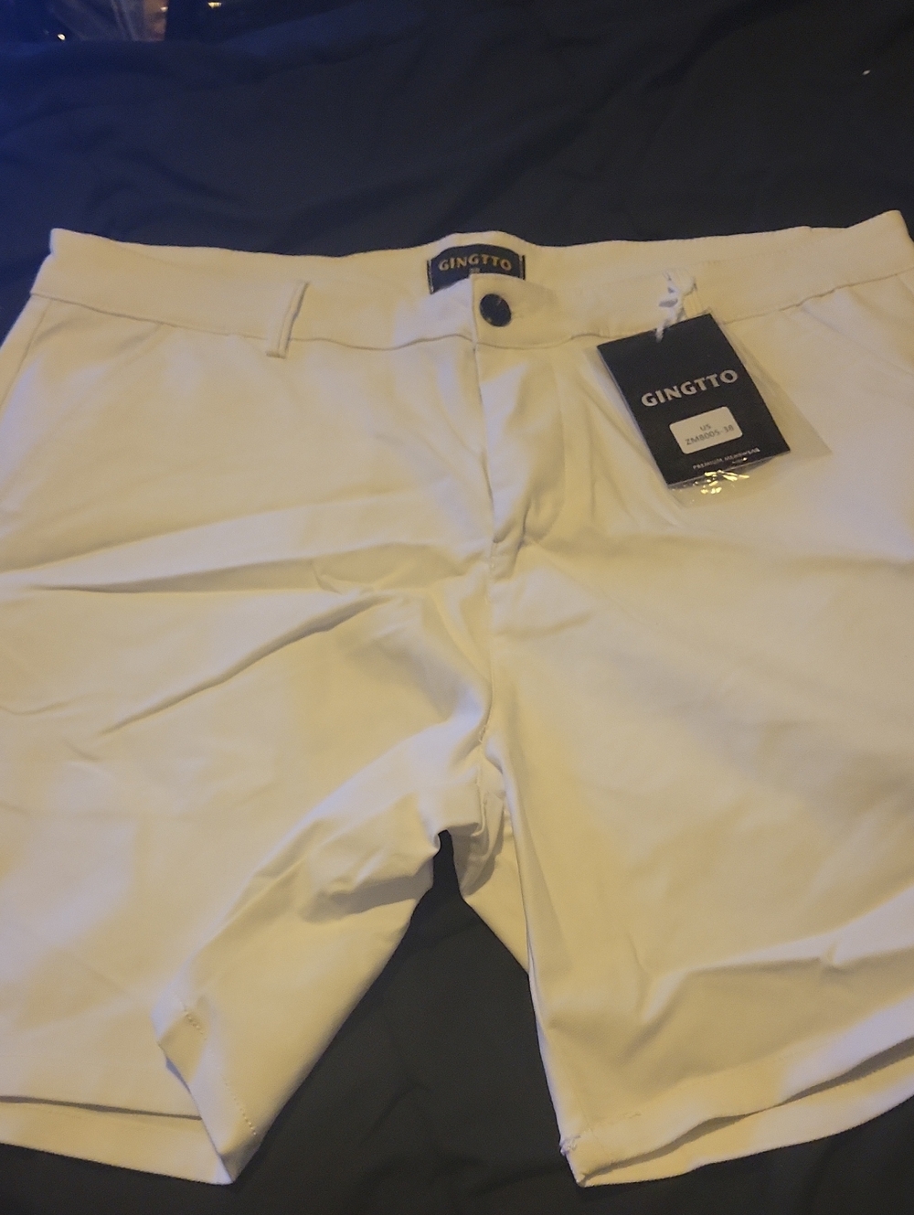 Men’s Flat Front White Shorts